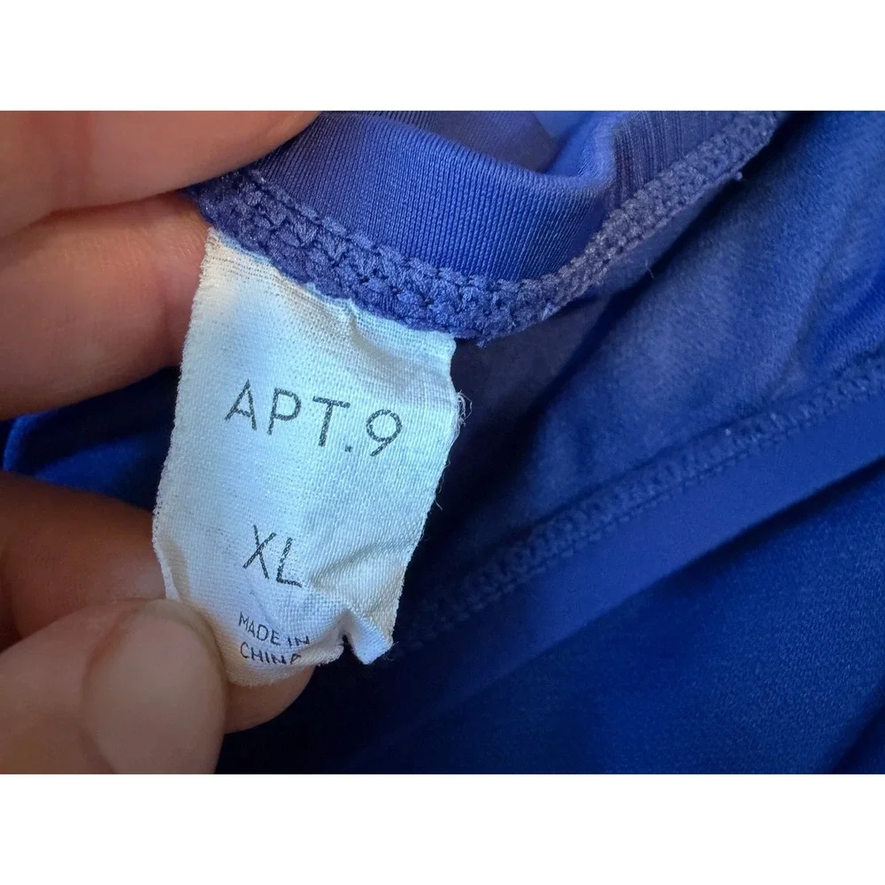 Apt. 9 Womens Royal Blue High Waisted Ruched Bikini Bottoms Size XL